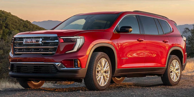 2026 GMC Acadia exterior front view with bold midsize SUV design